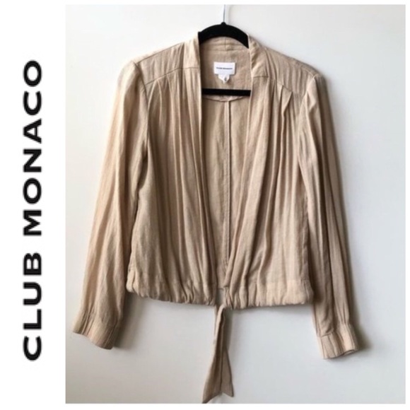 Club Monaco Tops - CLUB MONACO • cream deep v tie waist tie top